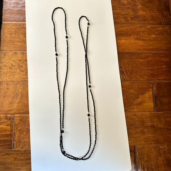 Long Beaded Faceted Glass Bead Necklace - Flapper Costume - 100" - Picture 7 of 8